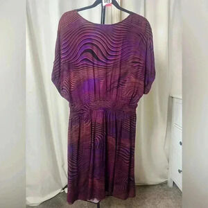 Ava & Viv Dress Womens Size XXL Flutter Short Sleeve Midi Wrap Dress